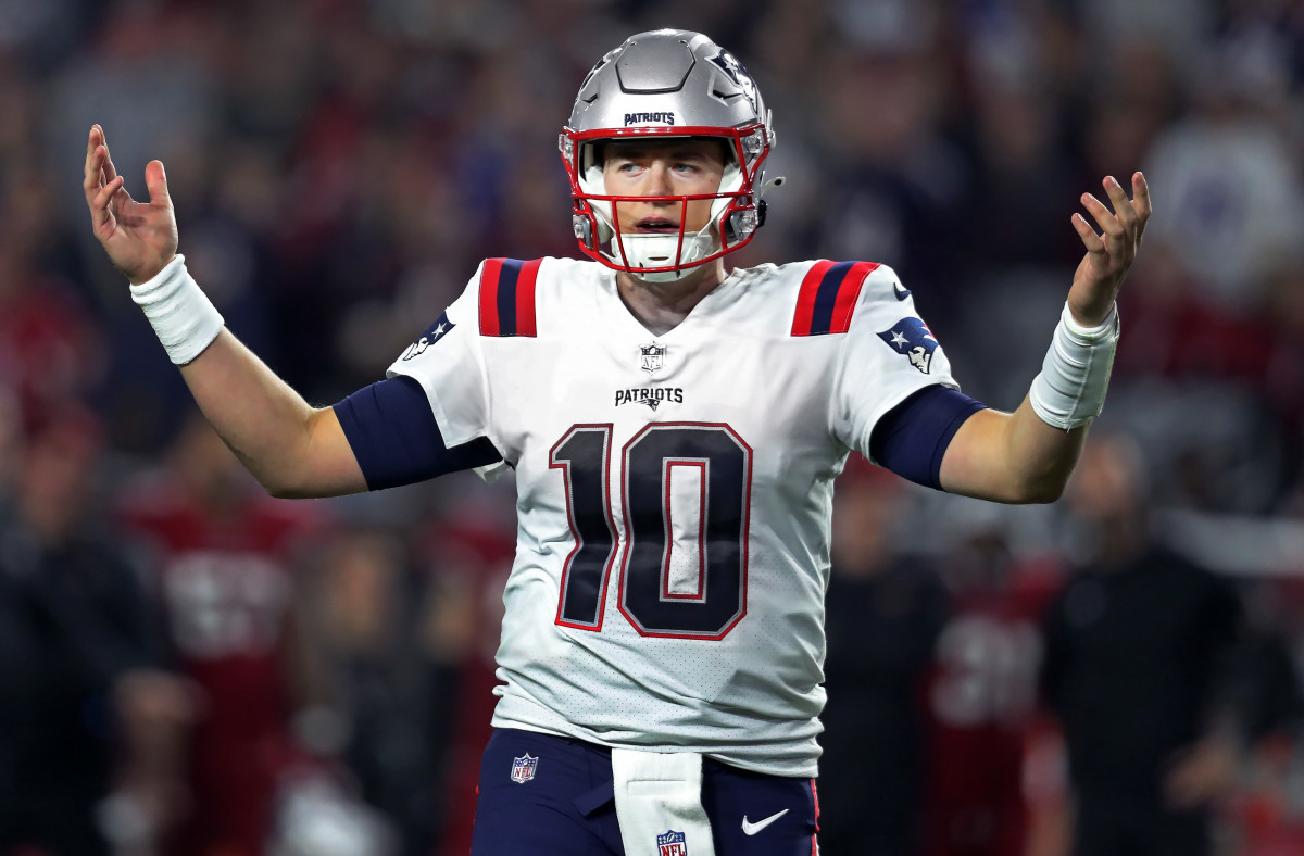 New England Patriots quarterback Mac Jones is tied for the league lead in interceptions with nine.